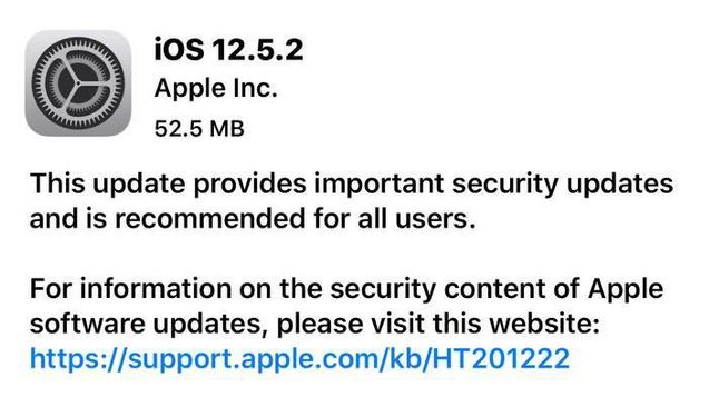 合山苹果手机维修分享iOS12.5.2发布，建议所有老苹果用户安装 